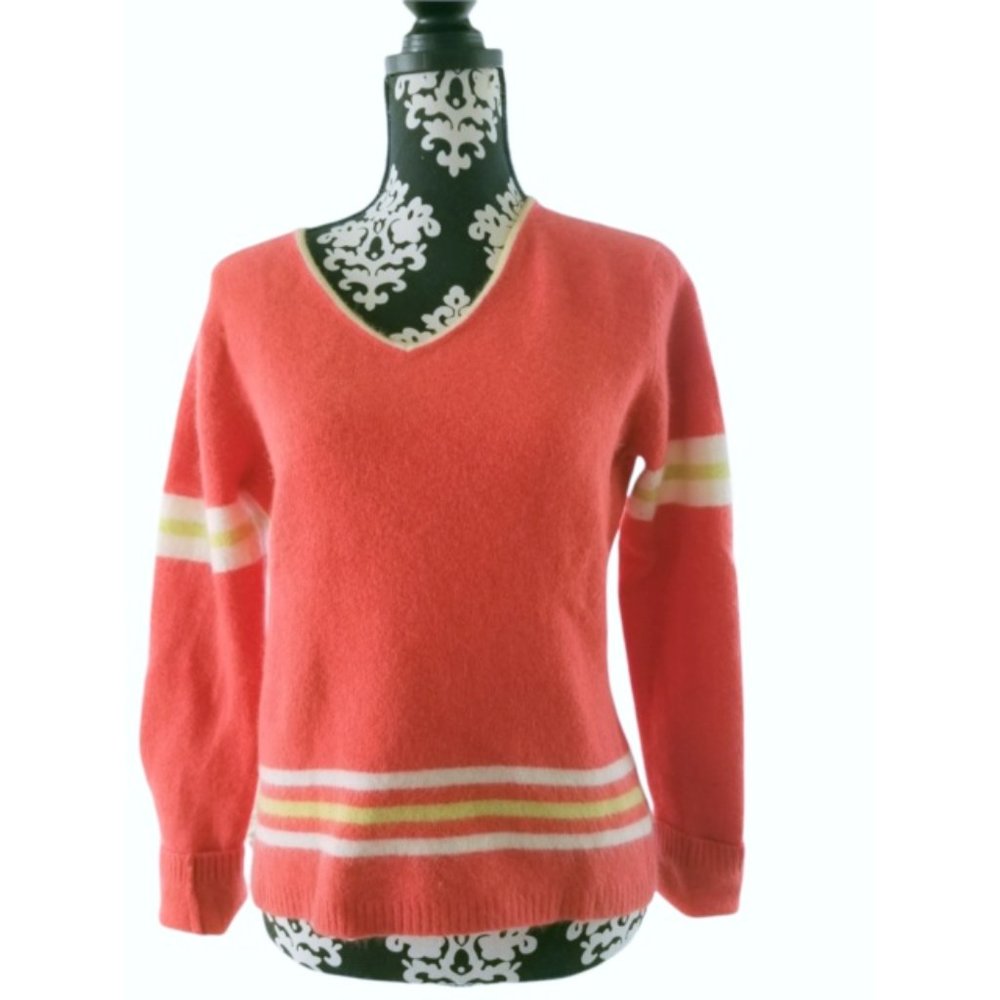 VTG PAUL HARRIS DESIGN Women's V-Neck Wool & Angora Sweater Size Large